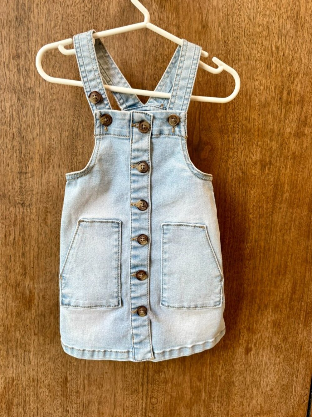 Girls Light Blue Denim Jean Jumper Dress Size 2T